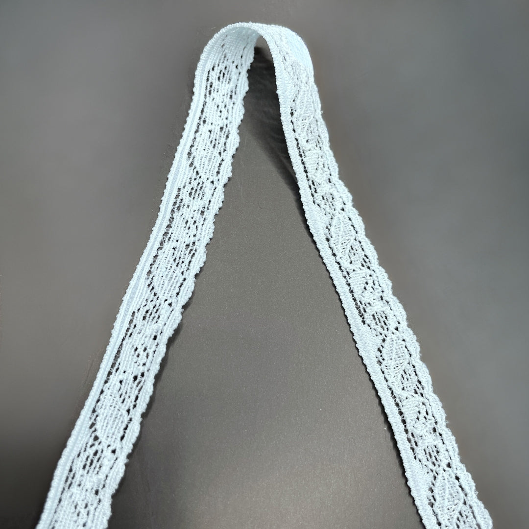Nylon Spandex Soft Stretch Lace Trim Edging Blue Fold