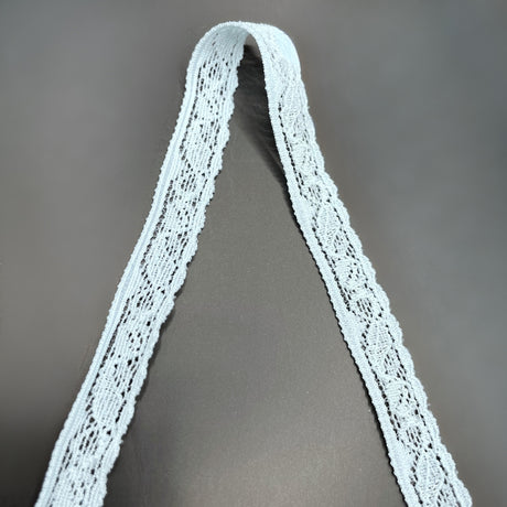 Nylon Spandex Soft Stretch Lace Trim Edging Blue Fold