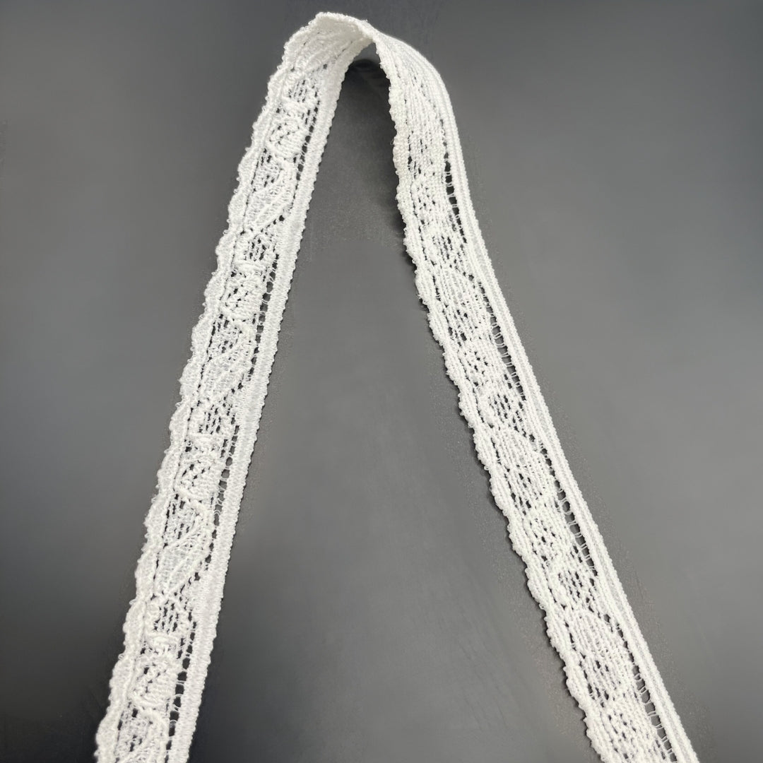 Nylon Spandex Soft Stretch Lace Trim Edging Ivory Fold