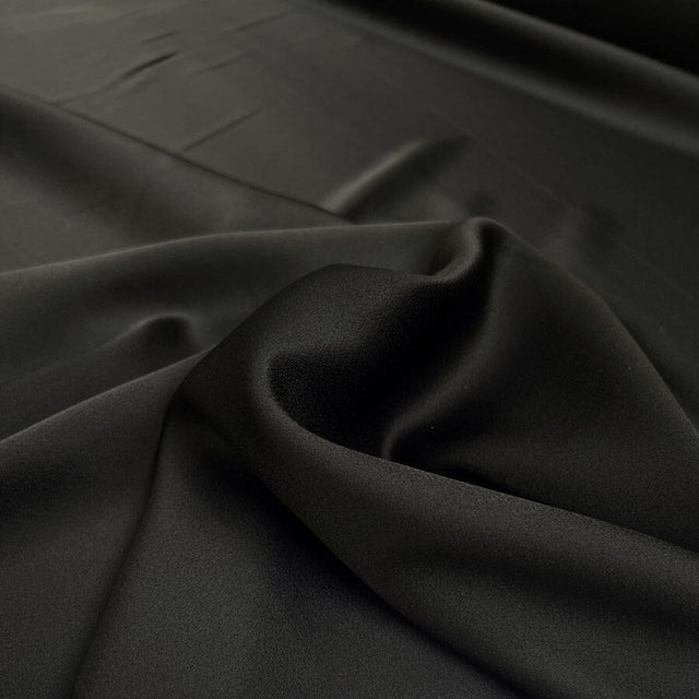 Office Viscose Black Satin Woven Dress Fabric