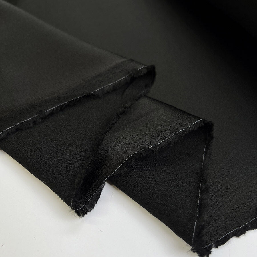 Office Viscose Black Satin Woven Dress Fabric Fold