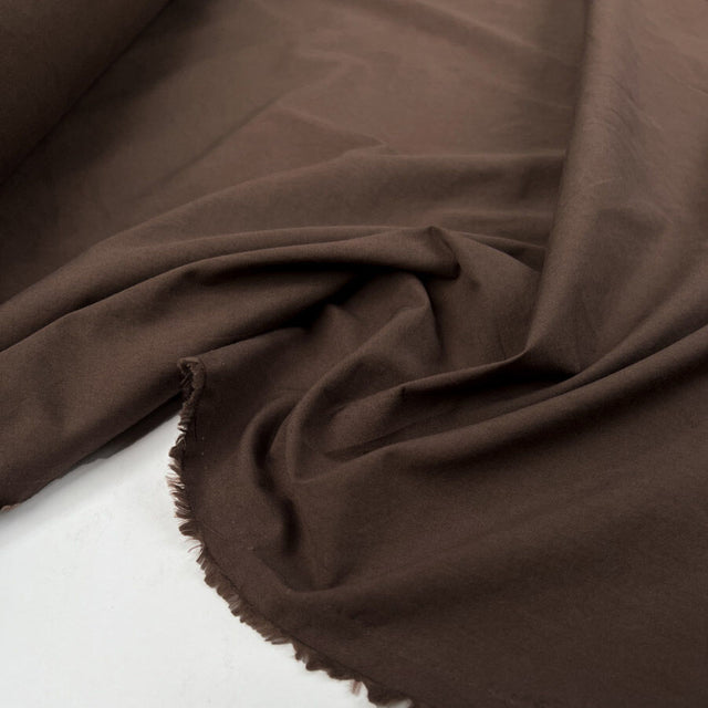 Olde Towne Brown Cotton Plain Woven Fabric