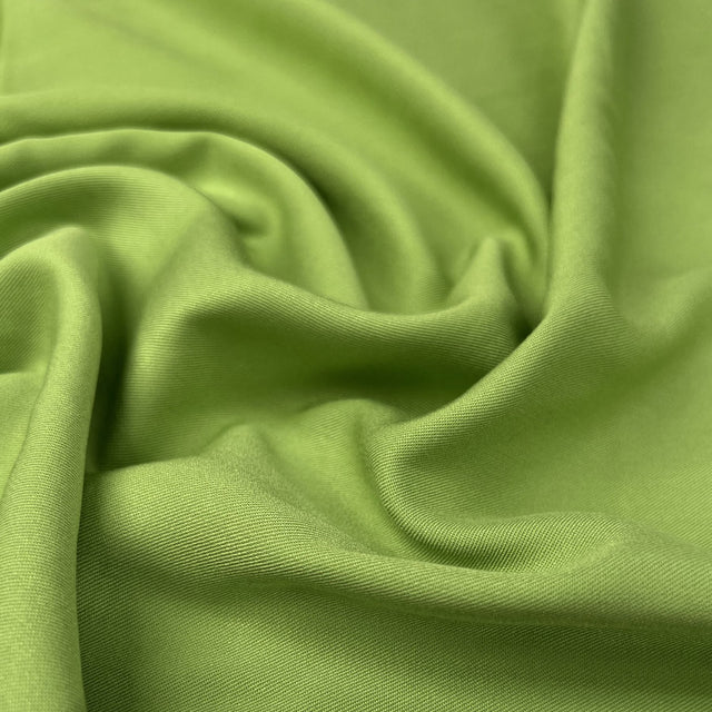 Oliver Viscose Twill Lime Green Plain Fine Lightweight Dress Woven Fabric