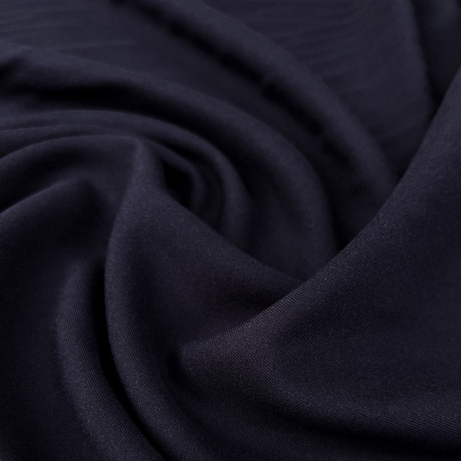 Oliver Viscose Twill Navy Plain Fine Lightweight Dress Woven Fabric