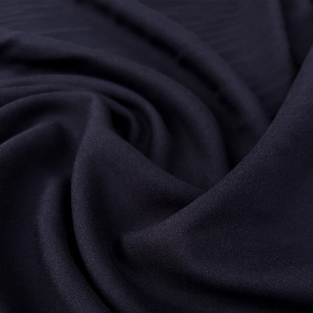 Oliver Viscose Twill Navy Plain Fine Lightweight Dress Woven Fabric