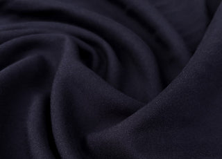 Oliver Viscose Twill Navy Plain Fine Lightweight Dress Woven Fabric