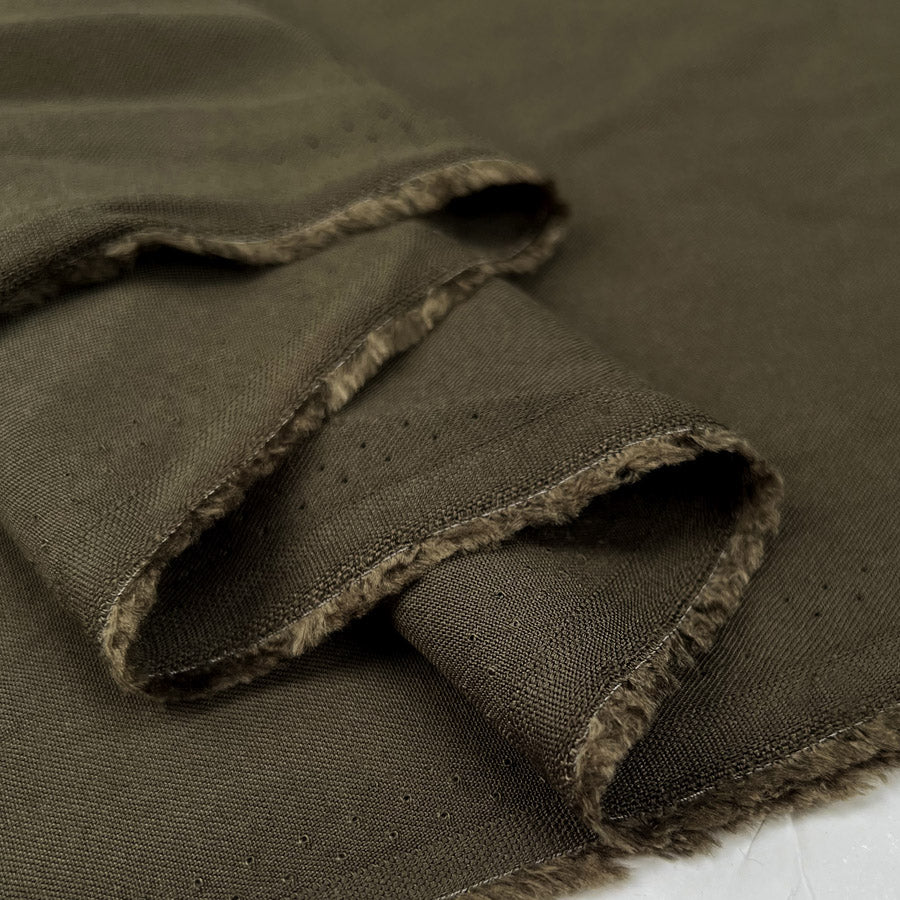 Oliver Viscose Twill Olive Green Plain Fine Lightweight Dress Woven Fabric Fold