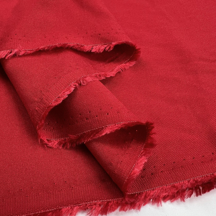Oliver Viscose Twill Scarlet Red Plain Fine Lightweight Dress Woven Fabric Fold