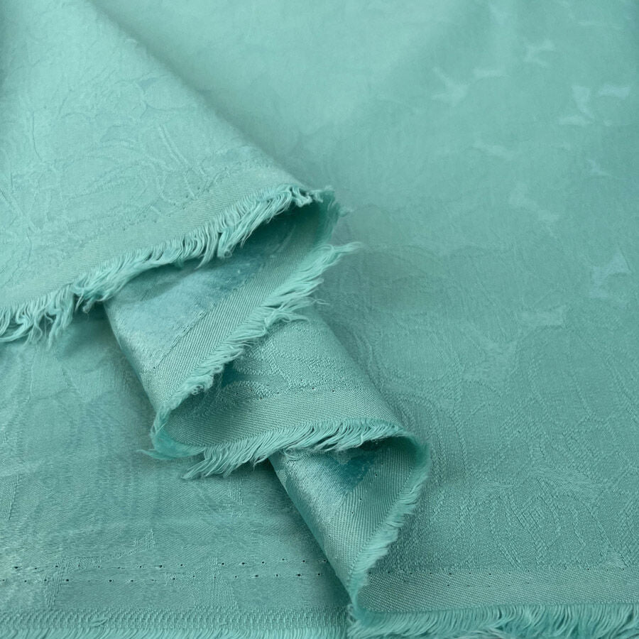 Opaline brocade mint cotton polyester spandex floral jacquard woven dress fabric fold