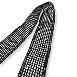 Open Grid Crochet Polyester Ribbon Trim Black 40mm Wide Fold