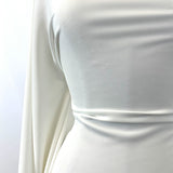 Opulence White Fluid Bridal Satin Dress Fabric Maneqiun Drape Fabric Photo