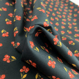 Organic Cotton Petite Floral Black Gots And Oeko Tex Standard 100%Cotton Poplin Fabric Fold