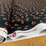 Organic Cotton Petite Floral Black Gots And Oeko Tex Standard 100%Cotton Poplin Fabric Roll