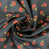 Organic Cotton Petite Floral Black Gots And Oeko Tex Standard 100%Cotton Poplin Fabric Swirl