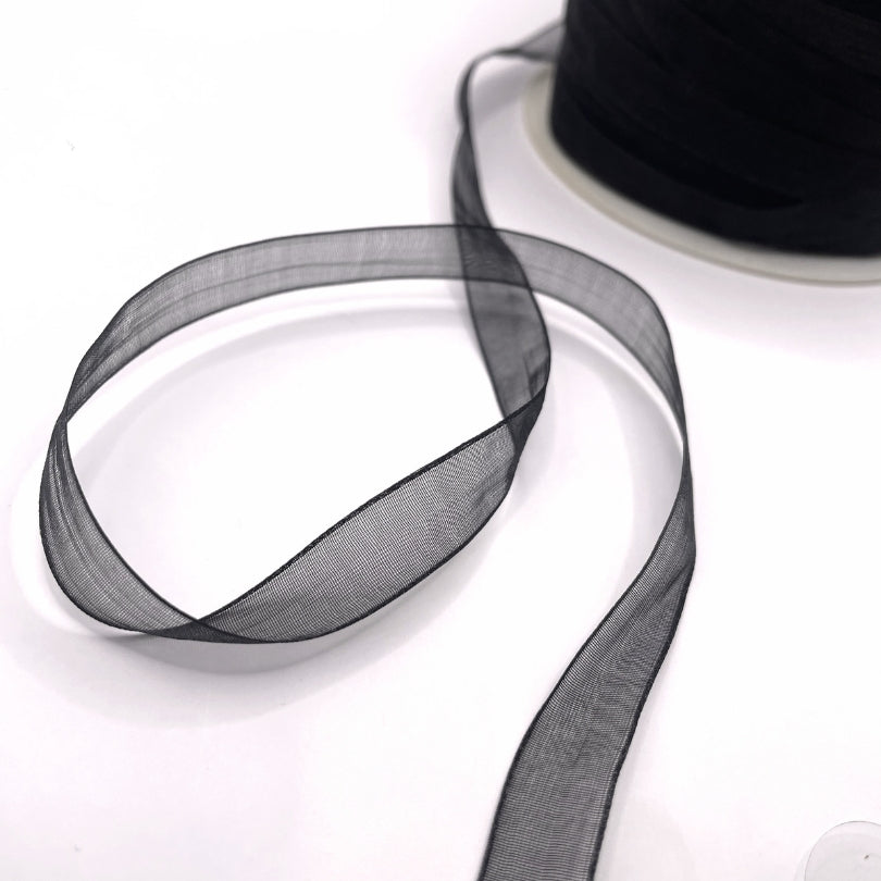 Organza sheer black ribbon 1