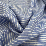 Otis Linen Striped Blue White Shirting Fabric