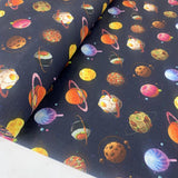 Out Of Space Craft Cotton Space Food Navy Craft Fabric B