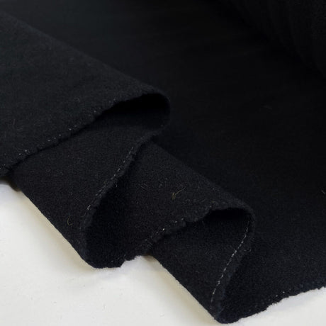 Owl and pusscat midnight dark navy wool italian coating fabric fold