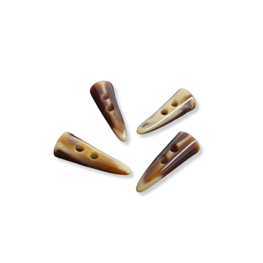 Pack Of 4 Brown Cream 2 Hole Toggle Button Hooks