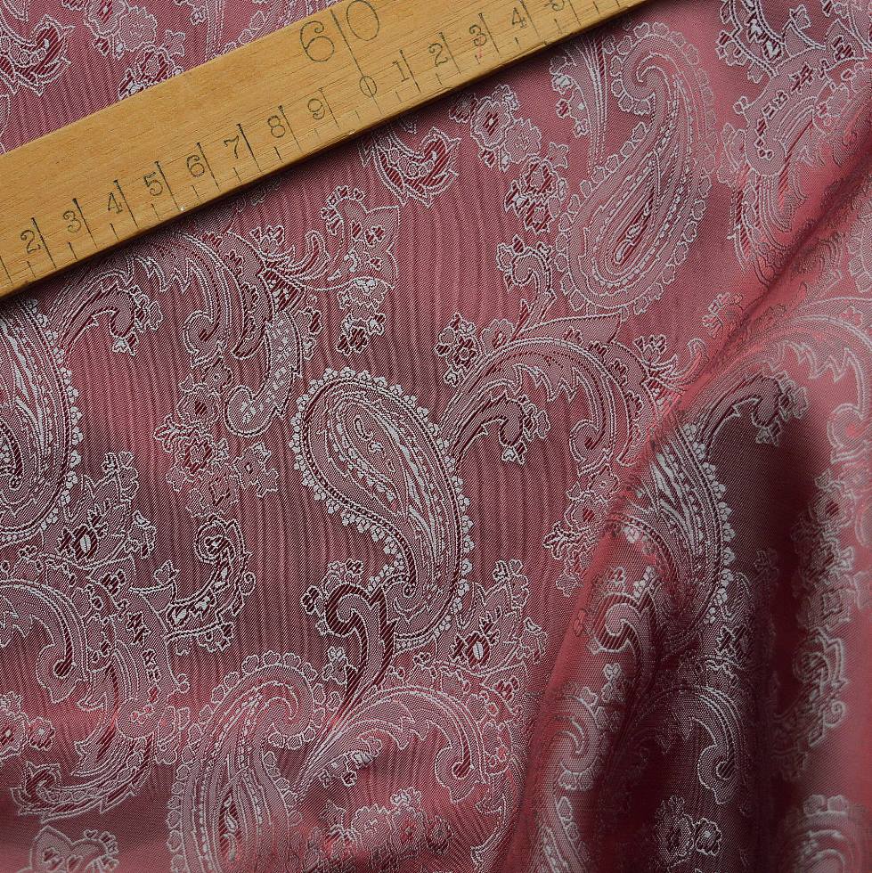 Paisley Changeant Linings B Pink Rose Red Silver Paisley Lining Fabric Cus