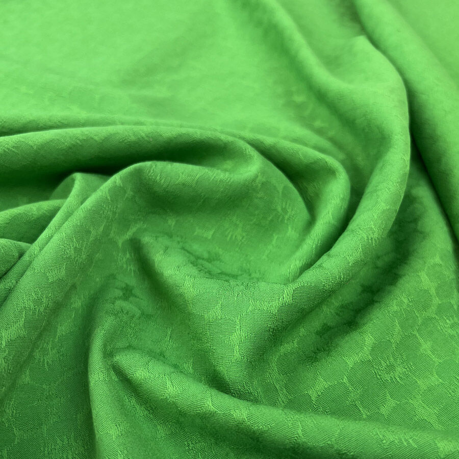 Pansie Green Floral Cotton Brocade Woven Dress F