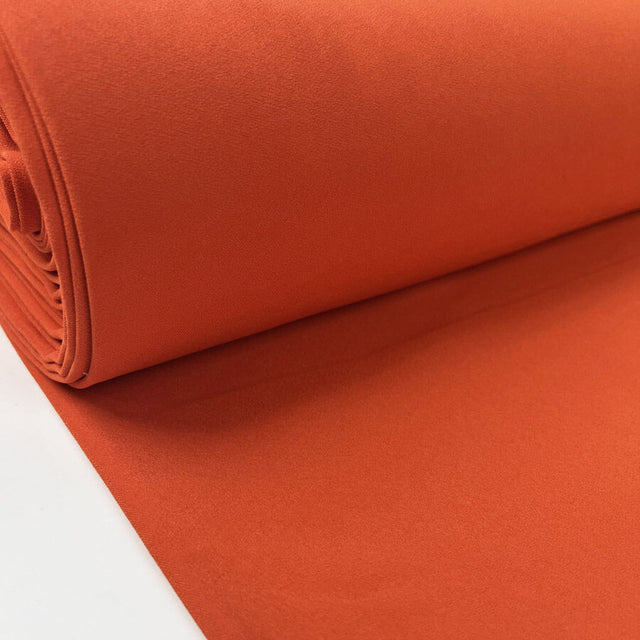 Parisien orange viscose elastane plain stretch woven suiting dress fabric bolt