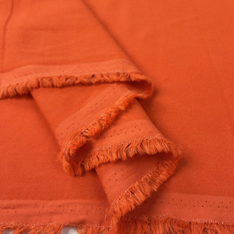 Parisien orange viscose elastane plain stretch woven suiting dress fabric fold