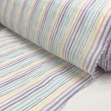 Pastel Rainbow Seersucker Cotton Polyester Lycra Stripe Woven Dress Fabric Roll