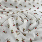 Pcl Pima Cotton Lawn Mini Bouquet Voile White Floral Pink Fine Dress Fabric