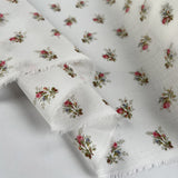 Pcl Pima Cotton Lawn Mini Bouquet Voile White Floral Pink Fine Dress Fabric Fold