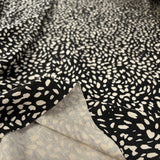 Pebble Mix Jersey Black Beige Abstract Viscose Lycra Stretch Knit Tshirt Fabric Fold