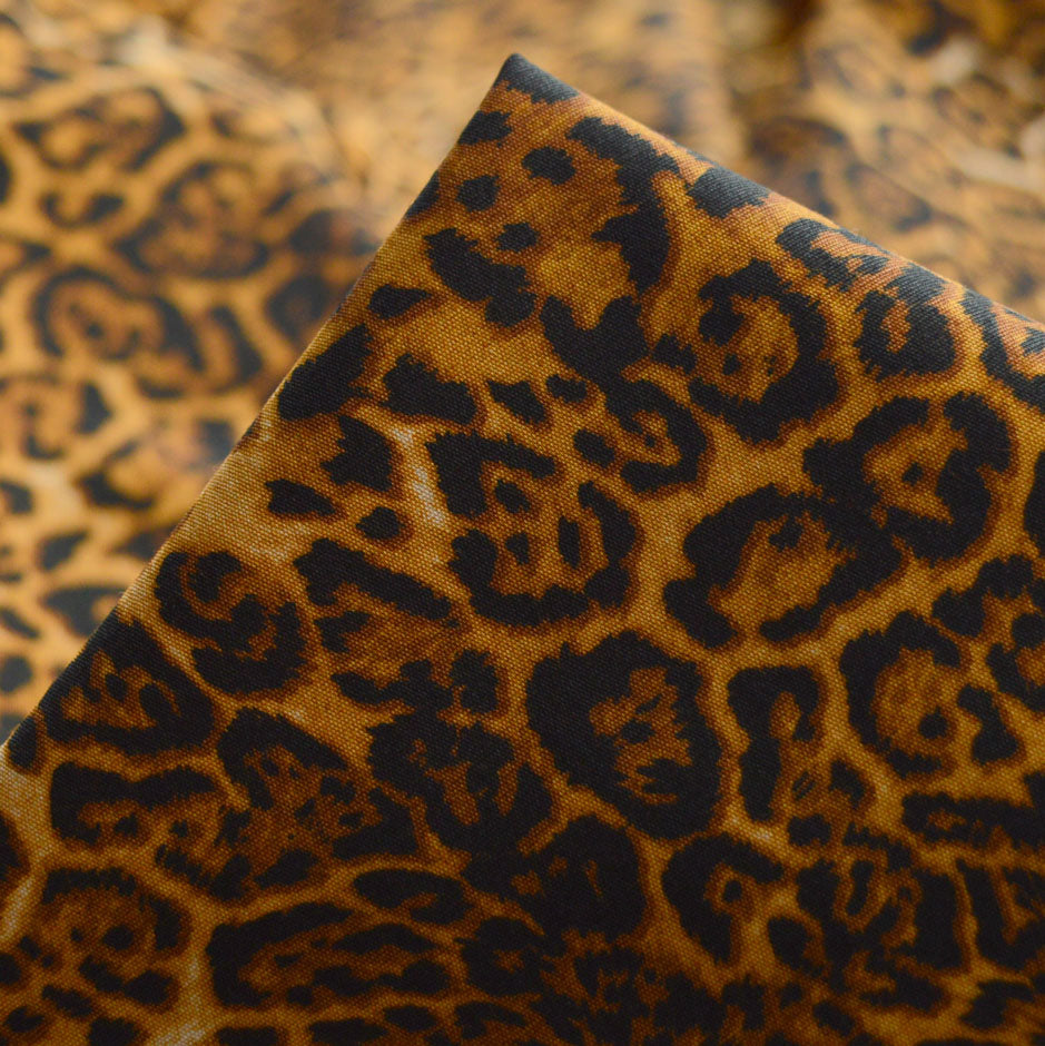 Persian Leopard Cotton Poplin Leopard Dress Fabric Cu