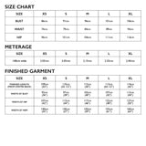 Pia Dress Pattern Tessuti Size Chart