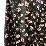 Pima Cotton Lawn Bloom And Wild Black Delicate Pink Floral Cream Fine Cotton Lawn Dress Shirting Fabric Drape Fabric Photo