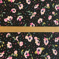 Remnant - Pima Cotton Lawn - Bloom And Wild - Black (1.25m)