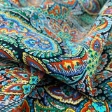 Pima Cotton Lawn Devine Paisley Blue Folded