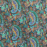 Pima Cotton Lawn Devine Paisley Blue Pattern