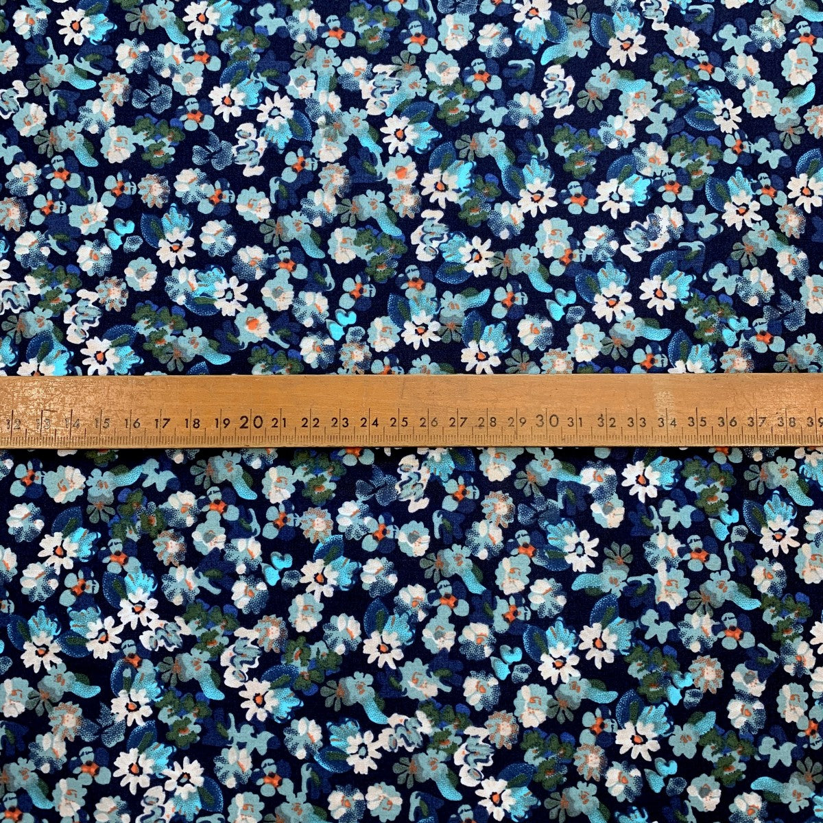 Pima Cotton Lawn Floral Colourscene Blue Flowers Fine Cotton Lawn Dress Fabric Scale Fabric Photo Custom