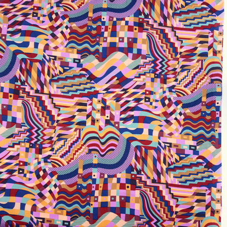 Pima Cotton Lawn Gustav Lilac Multicoloured Geometric Cotton Lawn Shirting Dress Fabric Pattern Fabric Photo
