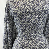 Pima Cotton Lawn - Navy Leaf