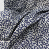 Pima Cotton Lawn Leaf Navy Fine Cotton Lawn Leaf Pattern Close Up Fabric Photo Custom