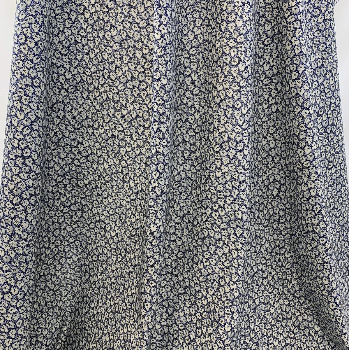 Pima Cotton Lawn Leaf Navy Fine Cotton Lawn Leaf Pattern Drape Fabric Photo Custom