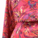 Pima Cotton Lawn Magnificent Pink Floral Paisley Close Up