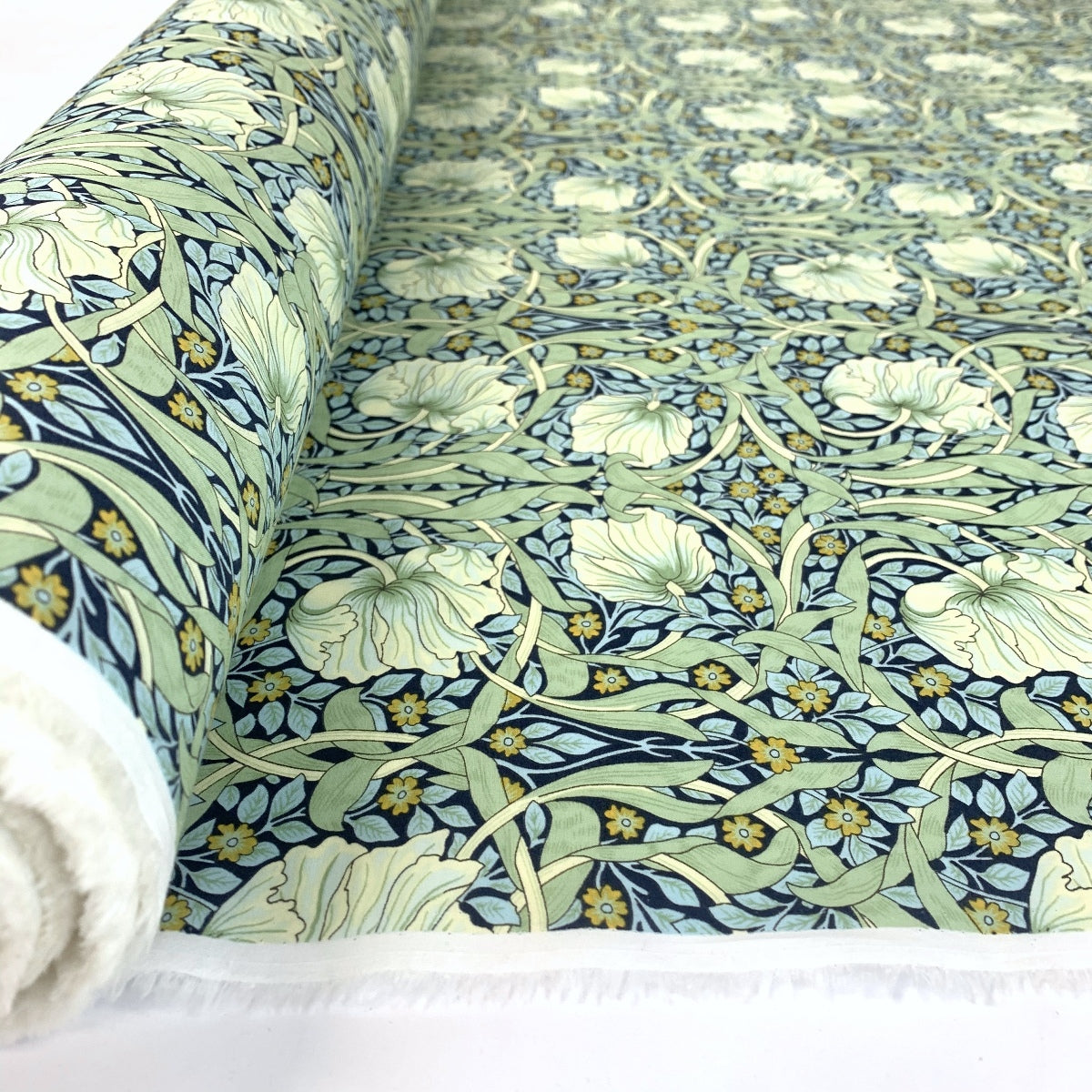 Pima Cotton Lawn Morris Mint Cotton Dress Fabric Roll