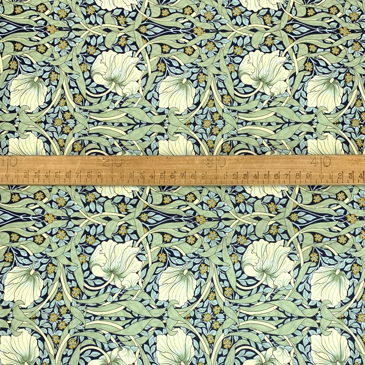 Pima Cotton Lawn Morris Mint Cotton Dress Fabric Scale