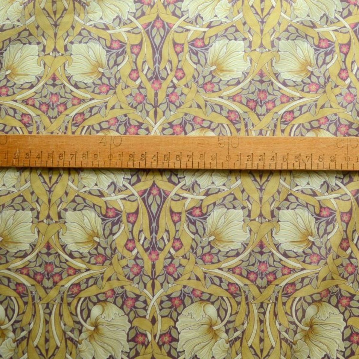 Pima Cotton Lawn Morris Ochre Cotton Dress Fabric Scale