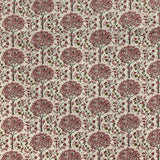 Pima Cotton Lawn Red Pink Beige Cream Trees Pattern