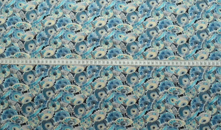 Pima Cotton Wagasa Blue Dress Fabric S