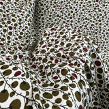 Pima Cherry Berry Olive Cotton Lawn Printed Dress Fabric