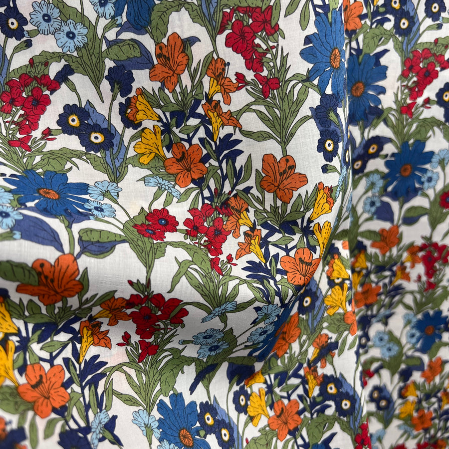 Pima Cotton Lawn Afternoon Delight Multi Coloured Floral Dressmaking Fabric